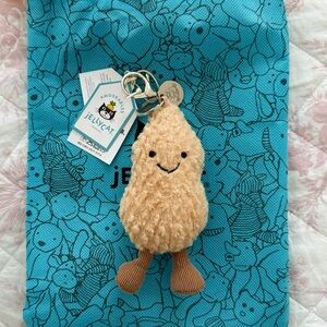 Jellycat Amuseables Peanut Bag Charm with Dust Bag, NWT